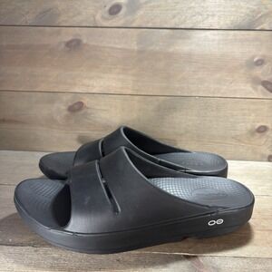 oofos ooahh slide mens size 10 shoes black recovery comfort sandals
